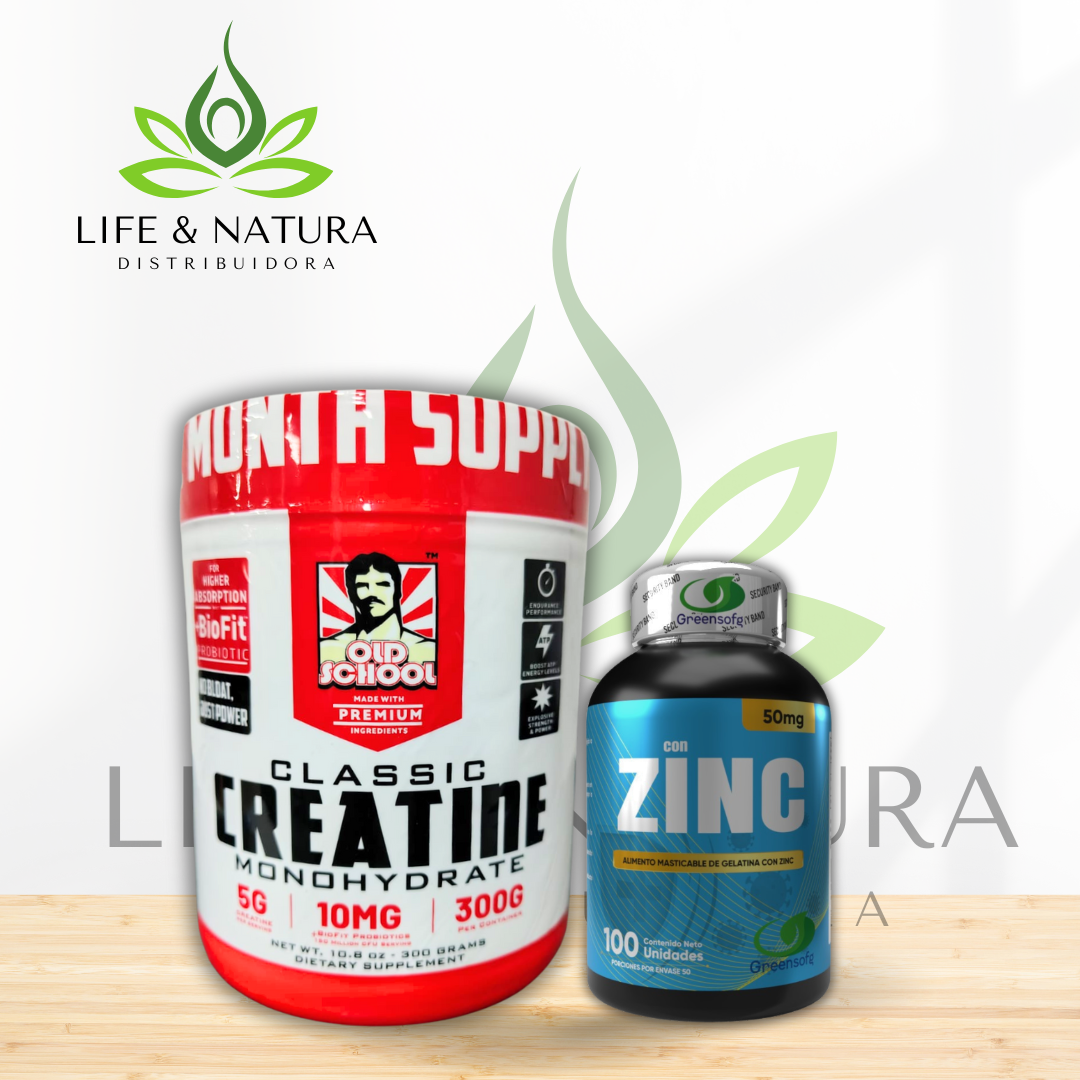 Creatina For Men + Zinc – Fórmula Masculina para Fuerza, Testosterona y Rendimiento