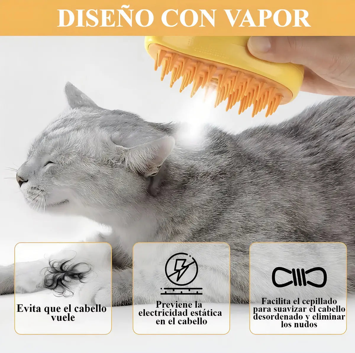 Kit Mascota VIP: Cepillo de Vapor Humectante + Gafas de Sol de Regalo 🕶️