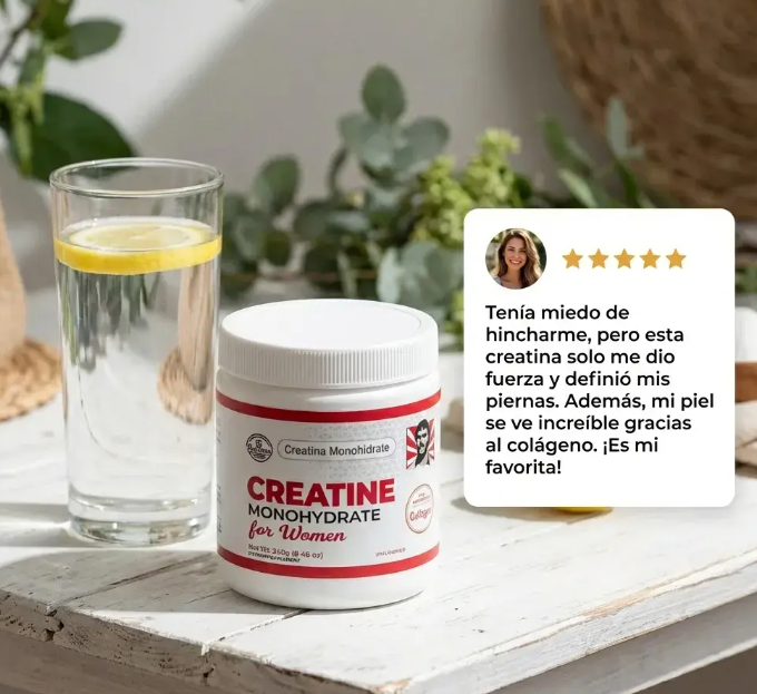 Creatina Monohidratada con Colágeno + BCAA | Para mujeres