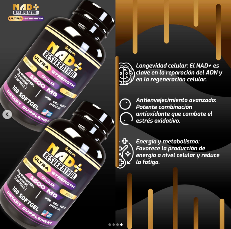 NAD + Resveratrol con Proteína Vegana – Fórmula Premium para Longevidad y Energía