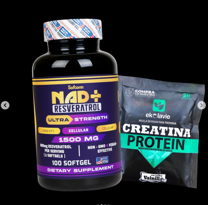 NAD + Resveratrol con Proteína Vegana – Fórmula Premium para Longevidad y Energía