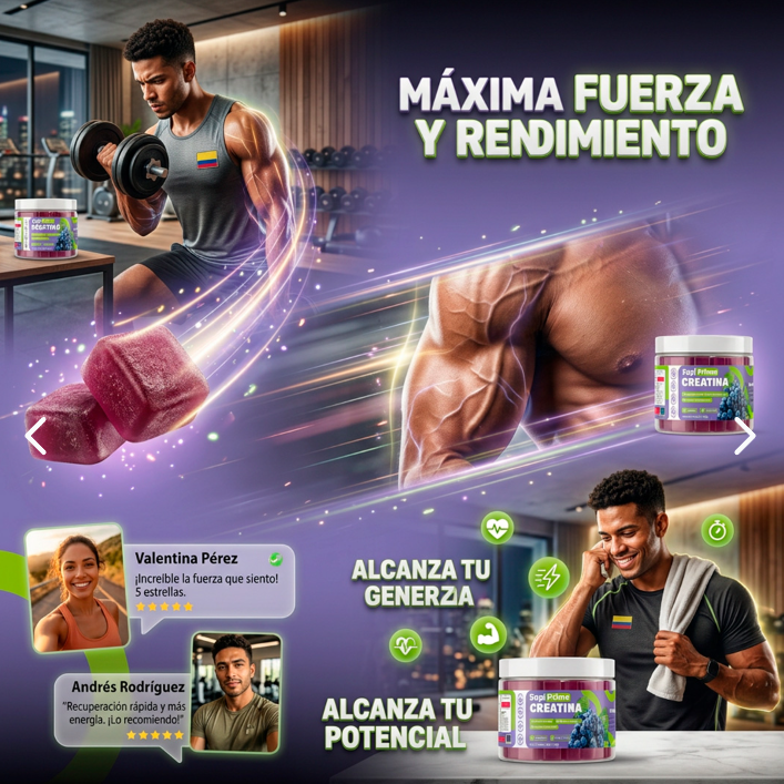 Gomitas de Creatina Zupi Prime x60 – Fuerza, Energía y Recuperación Muscular