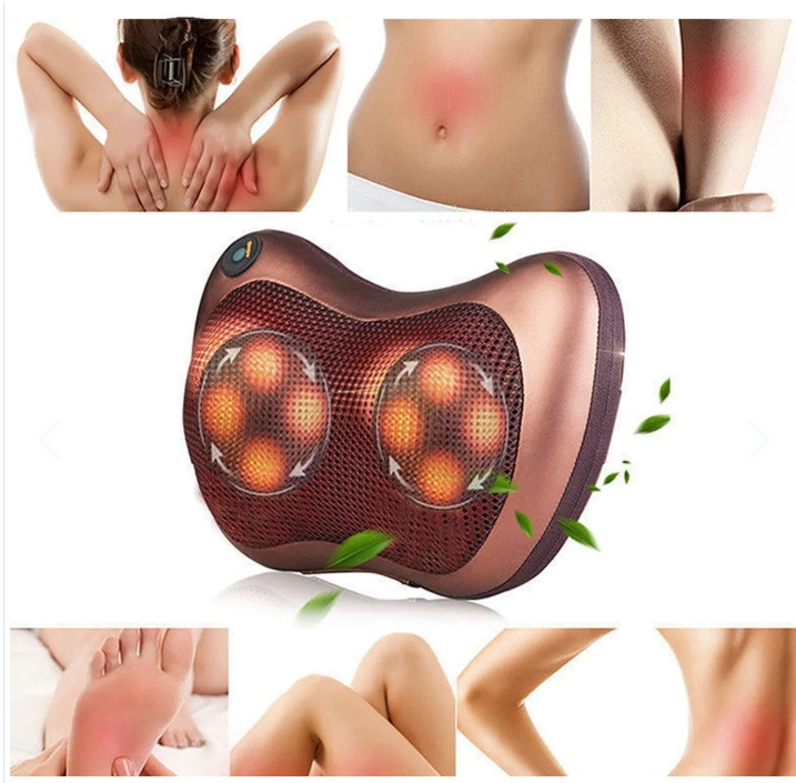 Cojín Masajeador Corporal con Calor – Alivia Espalda y Cuello al Instante