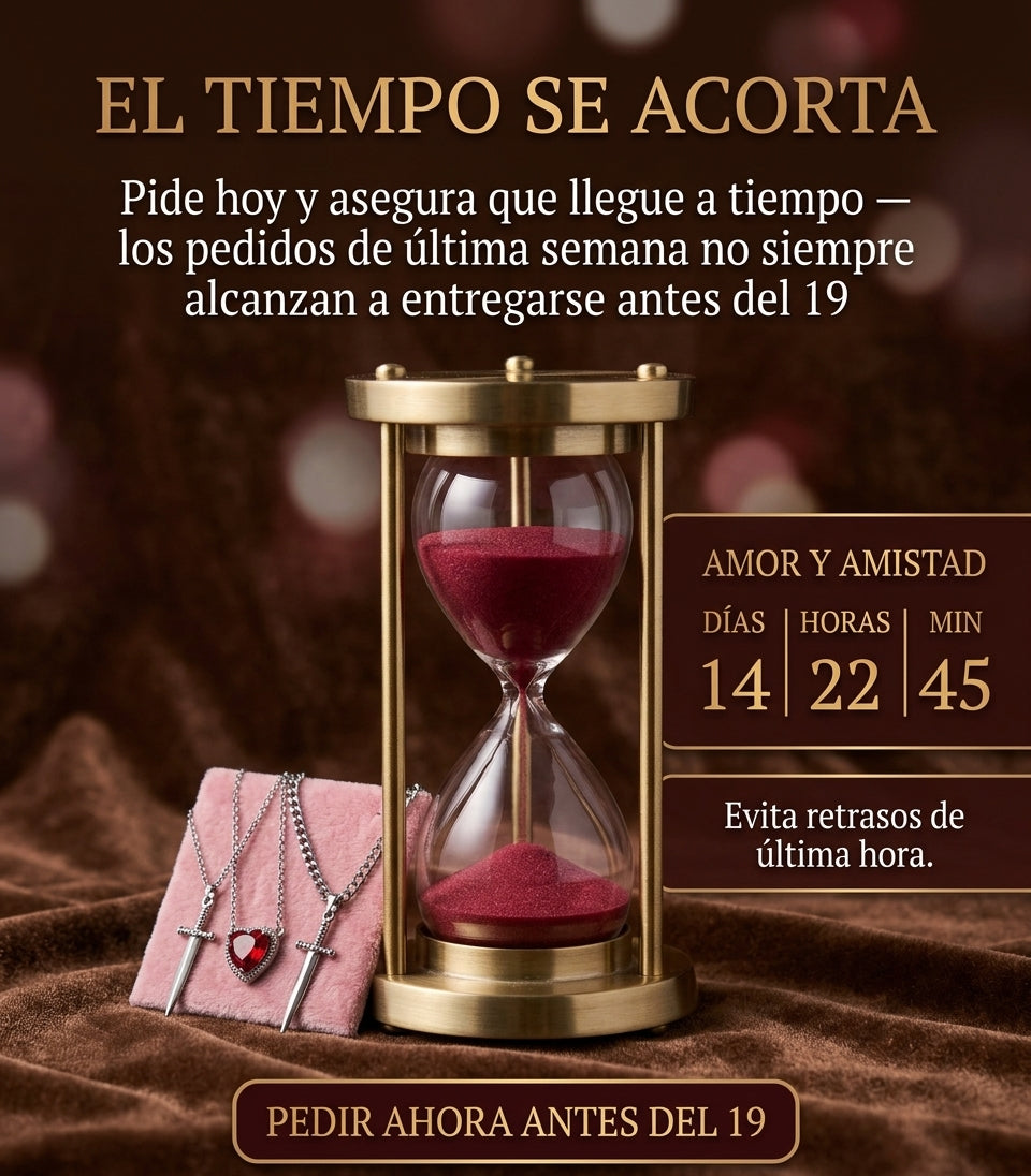 Collar Corazón y Espada + Caja de Regalo