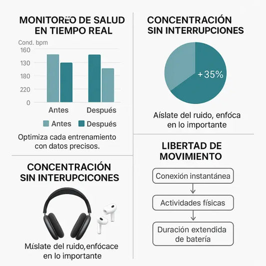 Ecosistema Titanium Lifestyle | Smartwatch + Diadema P9 + AirPods Gen 2 | Combo Tecnológico