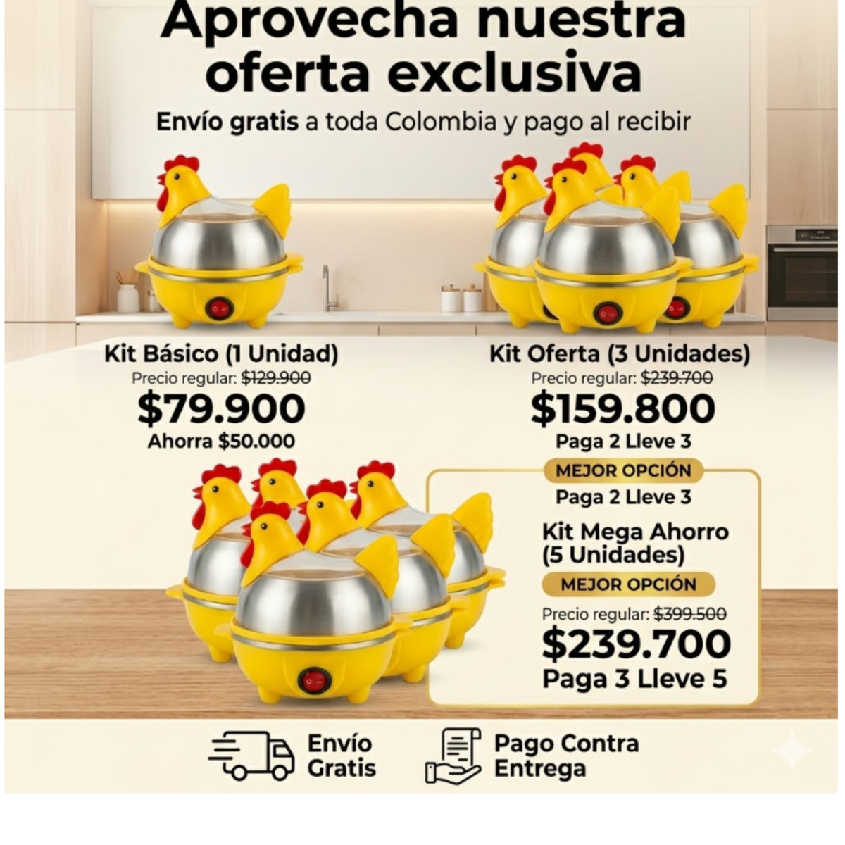 La Gallinita Hervidora – Hervidor Eléctrico de Huevos con Apagado Automático
