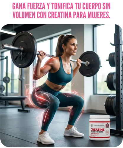 Creatina Monohidratada con Colágeno + BCAA | Para mujeres