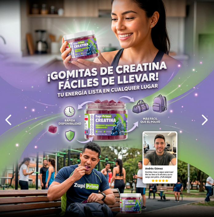 Gomitas de Creatina Zupi Prime x60 – Fuerza, Energía y Recuperación Muscular