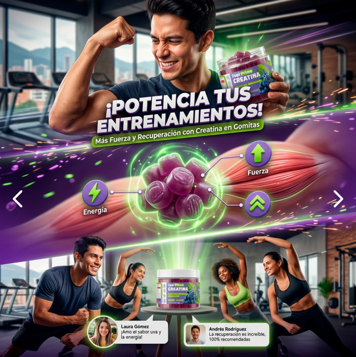 Gomitas de Creatina Zupi Prime x60 – Fuerza, Energía y Recuperación Muscular