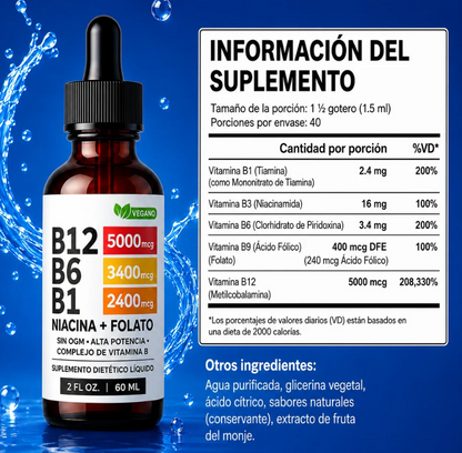 Vitaminas B Triple Fuerza Líquida