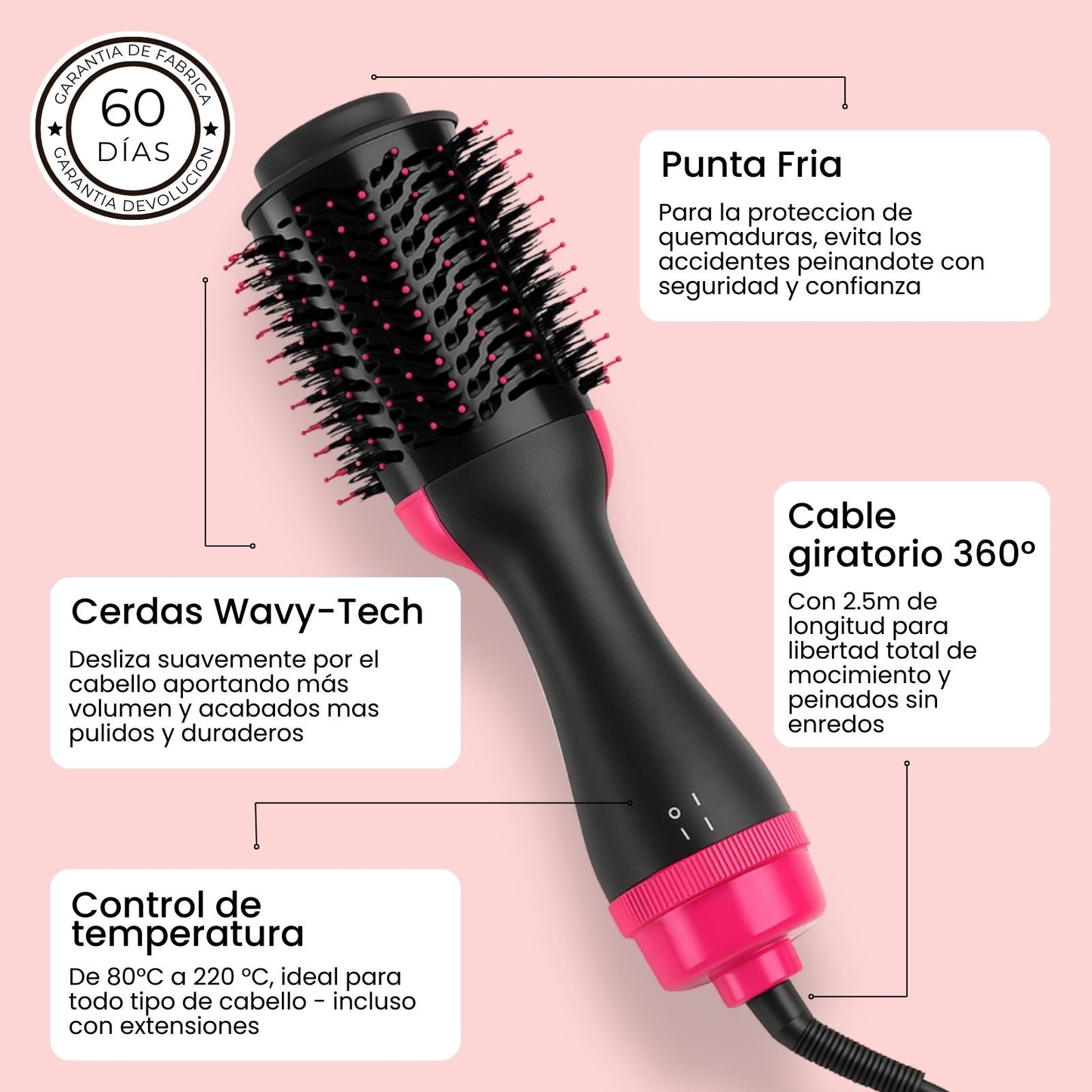 AIRLOOK Cepillo Secador Estilizador 3 en 1