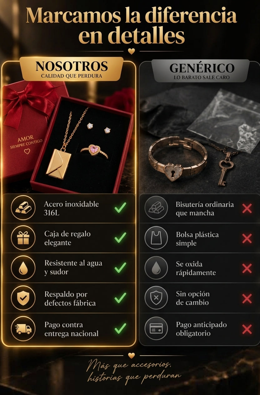 Set Regalo Amor y Amistad – Joyería Romántica 3 Piezas