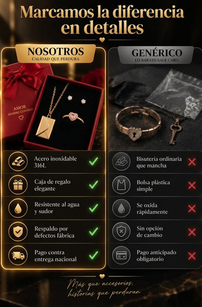 Set Regalo Amor y Amistad – Joyería Romántica 3 Piezas