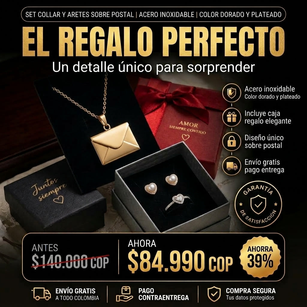 Set Regalo Amor y Amistad – Joyería Romántica 3 Piezas