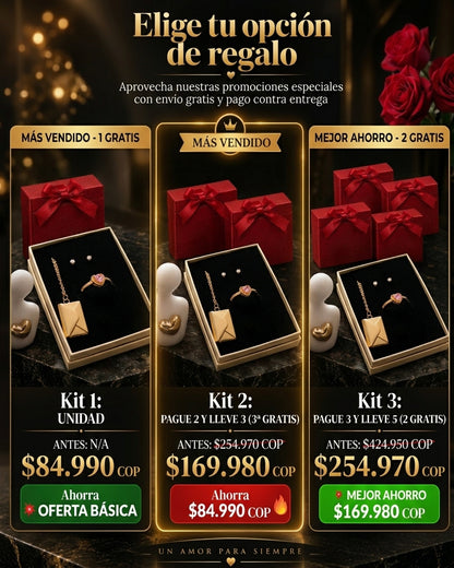 Set Regalo Amor y Amistad – Joyería Romántica 3 Piezas