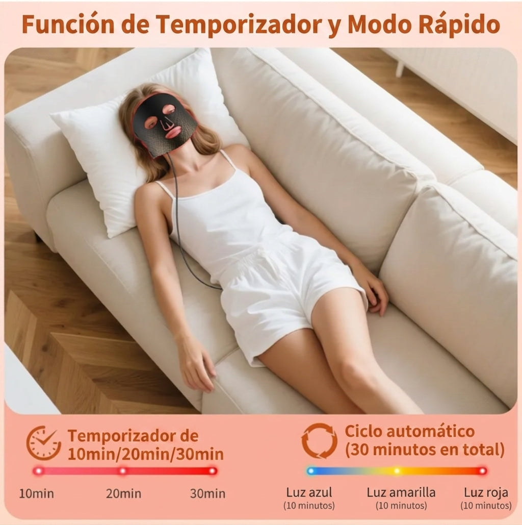 Máscara LED Facial – Elimina Manchas, Acné y Arrugas desde Casa