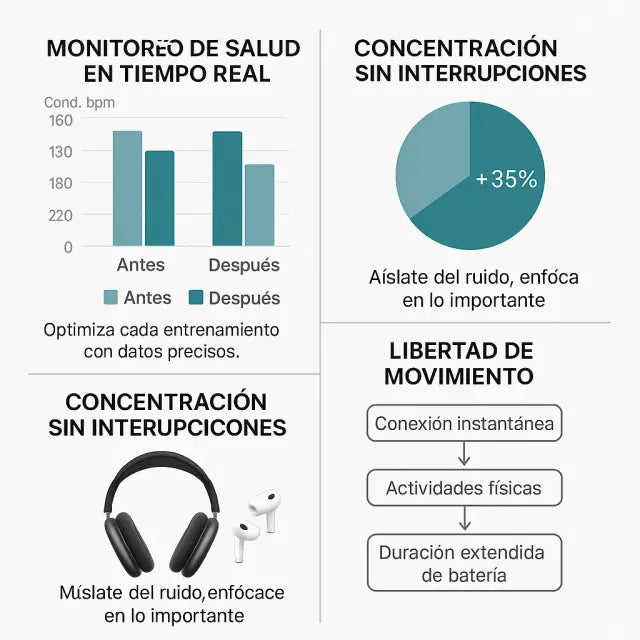 Ecosistema Titanium Lifestyle | Smartwatch + Diadema P9 + AirPods Gen 2
